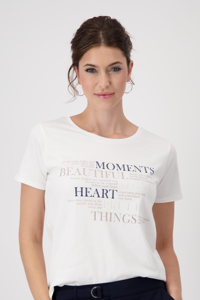 ФУТБОЛКА MONARI с прямым силуэтом и текстовым принтом